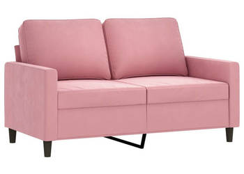 Sofa 2-osobowa różowy 120 cm tapicerowana aksamitem WM-359192