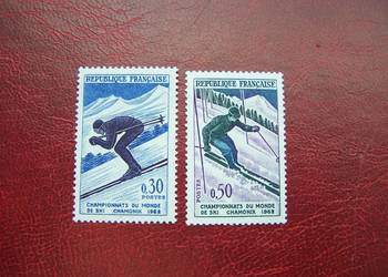 Francja 1962 MNH Mi. 1379/80 Sport Narciarstwo Chaminix