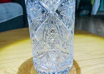 Duży ciężki WAZON KRYSZTAŁOWY 26cm PRL HSK Violetta Zawiercie szlif