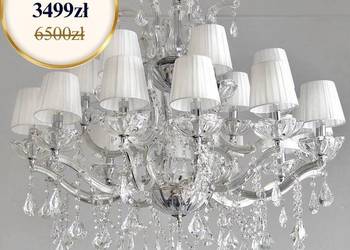 Żyrandol glamour srebrna lampa wisząca z abażurami, do sypialni salonu Żyrandol glamour srebrna lampa wisząca z abażurami, do sypialni salonu