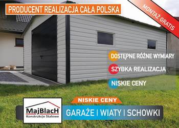 Ładny Biały Garaż Blaszany - Blaszak - Garaże Blaszane – Maj-BlacH