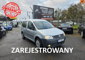 Volkswagen Caddy 1.9 TDI 75 KM, Grzane Fotele, Dwa Klucze, Hak, Metalik, I…