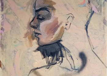 "Siła" obraz akrylowy na płótnie 100x70cm - portret