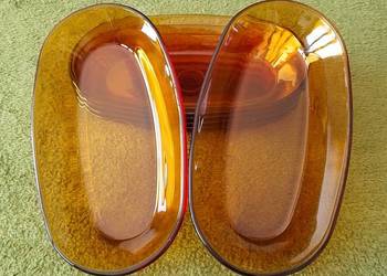 Śledziówki DURALEX Amber komplet 6 szt. 20,8 cm lata 60, unikat vintage.