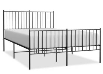 Łóżko Metalowe Czarne Rama Łóżka Ze Stelażem 140x190cm WM-350882