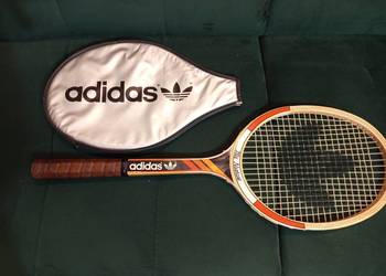 ADIDAS - Vintage rakieta drewniana sygnowana podpis Ilie Nastase z 1970/80r