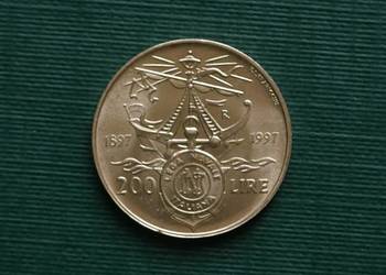 WŁOCHY - 200 lirów,1997r 100 rocznica - Włoska Liga Morska _