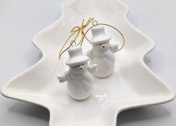 Bałwan Bałwanki Ceramika 2 sztuki