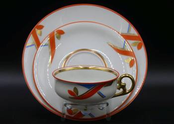 Piękny komplet śniadaniowy Hertel Jacob, ręcznie malowany, 1927-40 art deco