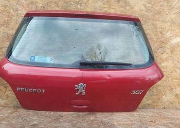 TYLNA KLAPA BAGAŻNIKA TYŁ PEUGEOT 307 HB CZERWONA