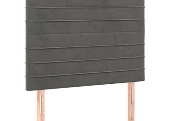 Zagłówek do łóżka z LED ciemnoszary 90x5x118/128 cm aksamit WM-3122601