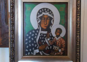 Matka Boska Częstochowska-Piękna Kopia Ikony-Drewniana Rama