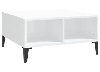 Stolik kawowy biały o wysokim połysku 60x60x30 cm WM-805992