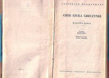 (7060) GREK SZUKA GRECZYNKI (KOMEDIA PROZĄ) – FRIEDRICH DUR