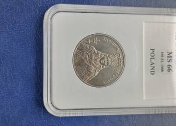 Stare monety 100 złotych 1988 Jadwiga grading MS66 PRL Polska