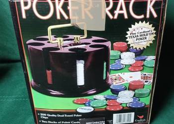 Oryginalny luksusowy obrotowy stojak na pokera z 200 żetonami pokerowymi