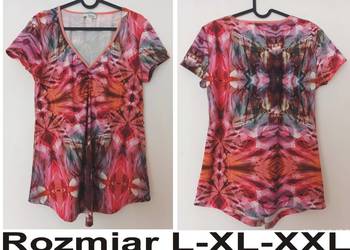 Kolorowy t shirt/tunkia damska L-XL -XXL