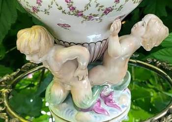 Sevres styl Barokowy ręcznie malowany wazon/ osłonka / misa Sevres styl Barokowy ręcznie malowany wazon/ osłonka / misa