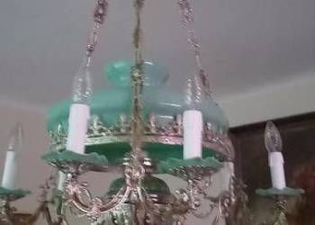 JEDYNA TAKA! Wisząca lampa ze srebrzonego mosiądzu. Wysyłka