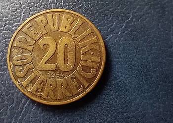 Stare monety 20 groszy 1954 Austria