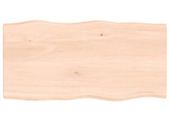 Blat stołu 80x40x2 cm surowy lity dąb z naturalną krawędzią WM-363872