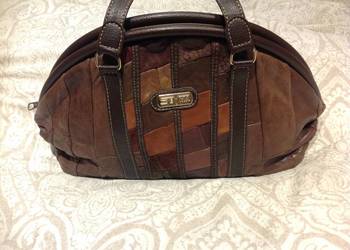 Torebka Skórzana Damska Skóra Naturalna Wielokolorowa