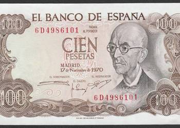 HISZPANIA 100 PESET 1970 - STAN UNC