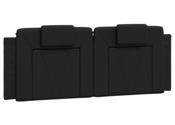 Poduszka na wezgłowie czarna 120 cm sztuczna skóra WM-374781