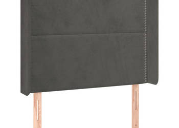 Zagłówek uszak ciemnoszary 83x16x118/128 cm aksamit WM-3119471