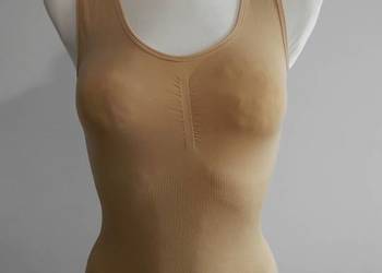 Koszulka Bieliźniana Modelująca Talię Bezszwowa Wyszczuplająca Beżowa Top M