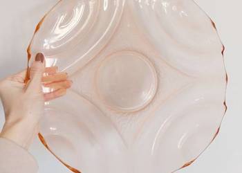 duży talerz łososiowy, HSG Ząbkowice, szkło PRL duży talerz łososiowy, HSG Ząbkowice, szkło PRL