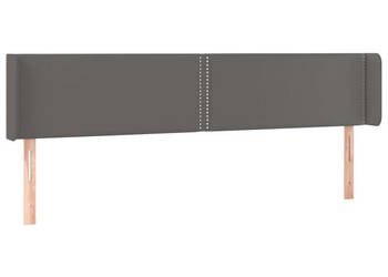 Zagłówek do łóżka z LED szary 183x16x78/88 cm sztuczna skóra WM-3123202