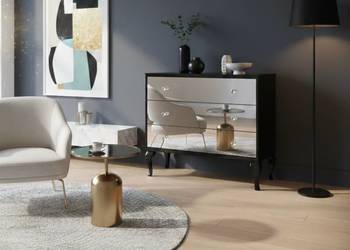 omoda Lustrzana Glamour Czarny Lacobel 90cm Cichy Domyk".