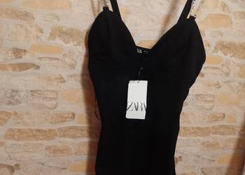 (36/S) ZARA/ Bogato zdobiona bluzka z Madrytu, mini sukienka, NOWA