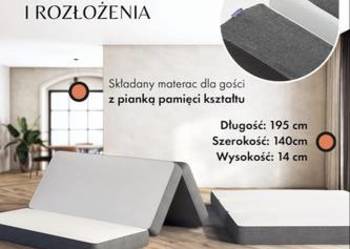 Składany materac z funkcją sofy 140x195x14cm MemoryFoam  średnio twardy H3.