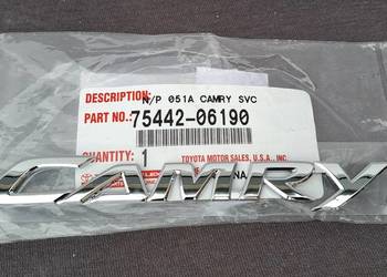 75442-06190 emblemat napis klapy bagażnika Toyota Camry 2012–2017