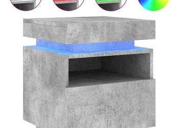 vidaXL Szafka nocna z oświetleniem LED, szarość betonu(SKU:836790)