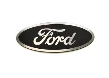 Emblemat Ford 125x45mm czarno srebrny naklejka znaczek zamiennik