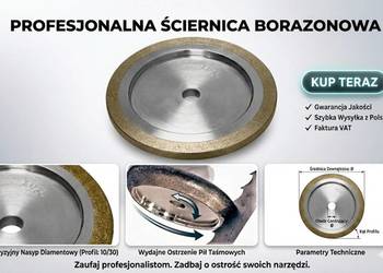 ŚCIERNICA BORAZONOWA BORAZON DO OSTRZENIA PIŁ TAŚMOWYCH 203x32mm 10/30