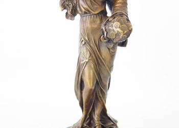 Figura z brązu FORTUNA z monetami rzeźba brąz