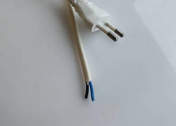 Kabel przewód zasilający C7 2PIN wolne końce biały 2,7 m