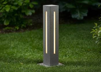 Lampa ogrodowa, betonowa, słupek, podświetlenie LED