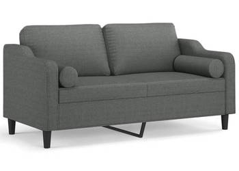 2-osobowa sofa z poduszkami ciemnoszara 140 cm tkanina WM-3200846