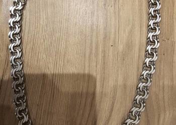 Masywny Srebrny Łańcuch Garibaldi 126g Srebro 925 Szeroki