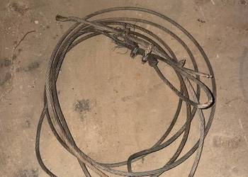 Gruba lina stalowa 10m fi 15mm wciągarka holownicza zrywka