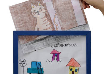 Ramka na rysunki dziecka A4 Ramki Artystyczne dla dzieci Niebieska Prezent