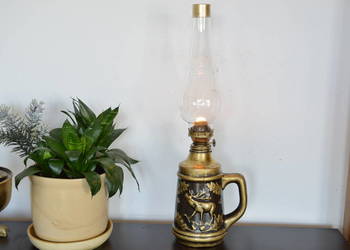lampa naftowa ceramiczna stojąca stara