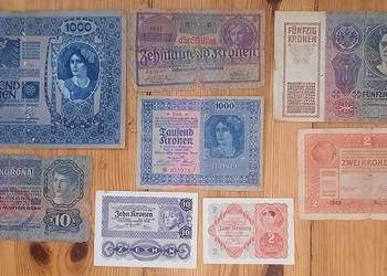 Zestaw Banknotów Austro - Węgry x 8 sztuk.