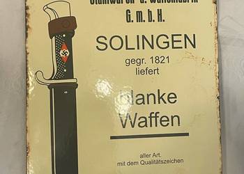 Fabryka noży- Alexander Coppel Solingen tablica/ szyld, III Rzesza