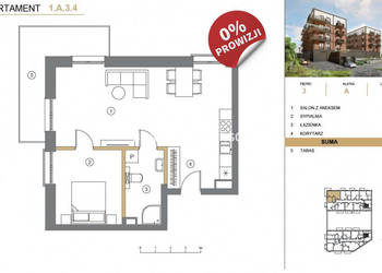 Mieszkanie Wieliczka 53.53 metry 2 pokoje